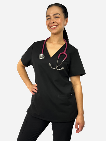 Gigi Classic Scrub Top - Black