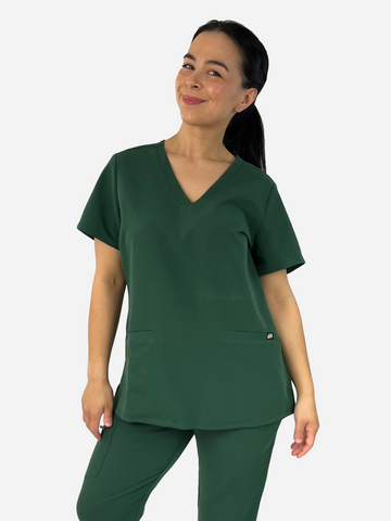 Gigi Classic Scrub Top - Forest Green