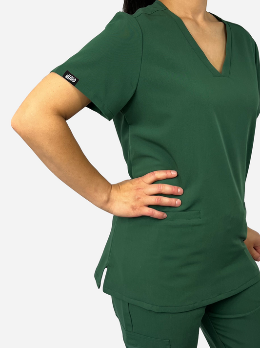 Gigi Classic Scrub Top - Forest Green