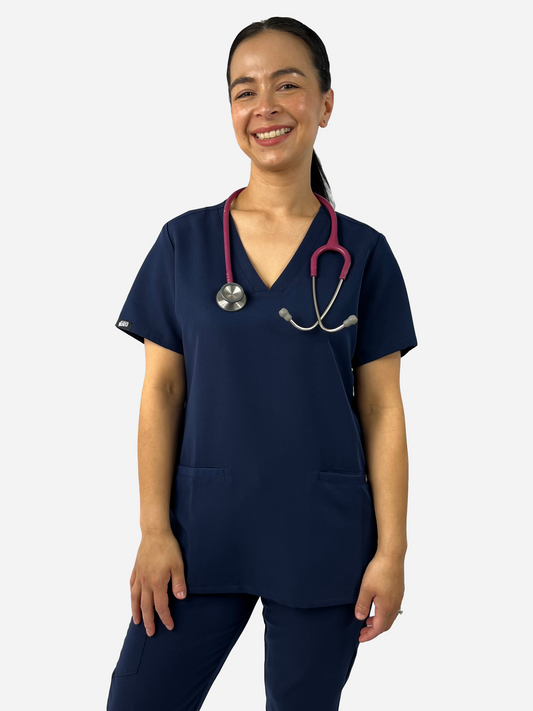 Gigi Classic Scrub Top - Navy